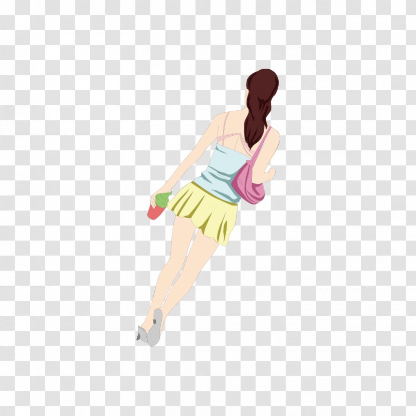 Ice Cream Soy Milk Biscuit Roll - Cartoon - Holding A Woman With Transparent PNG