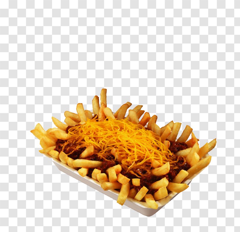 French Fries Cheese Chili Con Carne Hamburger Cuisine - Side Dish - Pizza Transparent PNG
