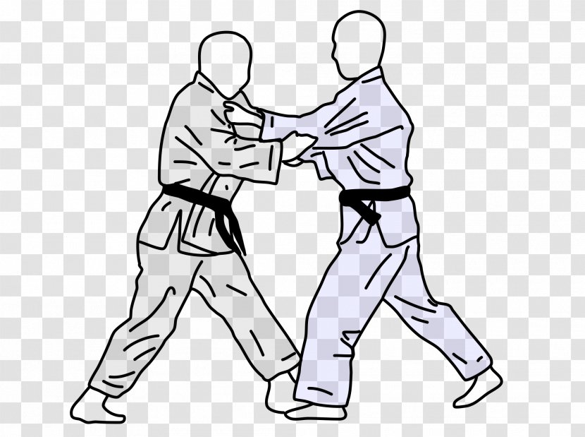 Judo Nage-no-kata Uki Otoshi - Black And White Transparent PNG