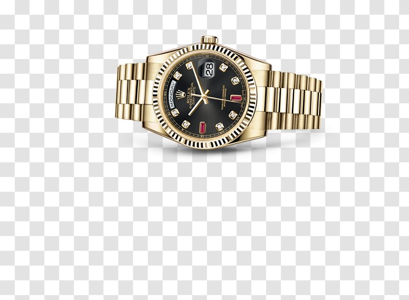 Rolex Day-Date Colored Gold Watch - Metal Transparent PNG