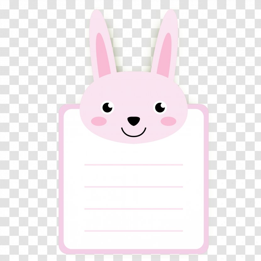 Rabbit Easter Bunny U30abu30fcu30c9 - Pink Picture Message Card Transparent PNG