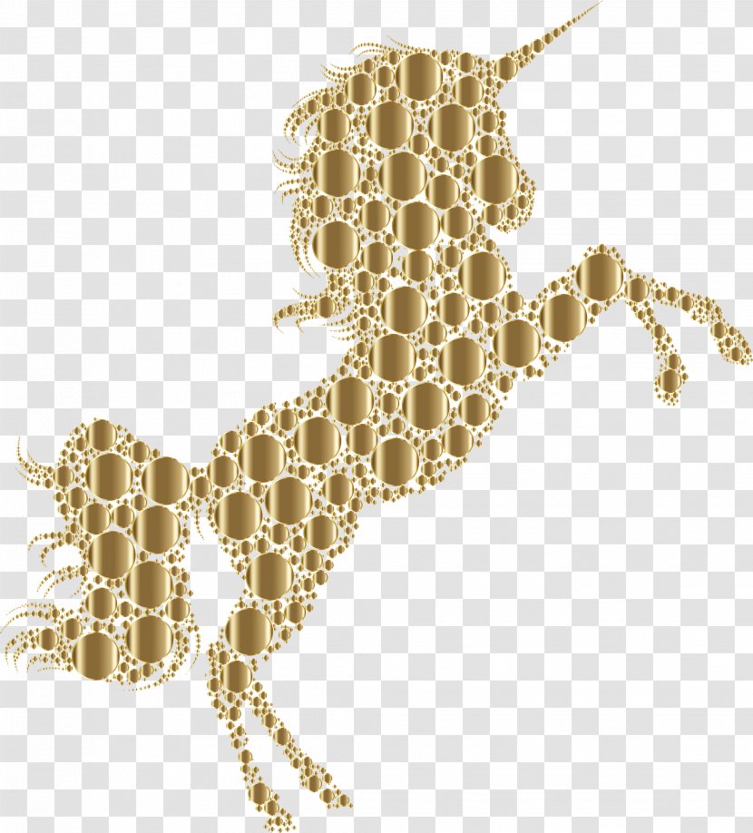 Horse Unicorn Silhouette Clip Art - Drawing - Gold Cliparts Transparent PNG