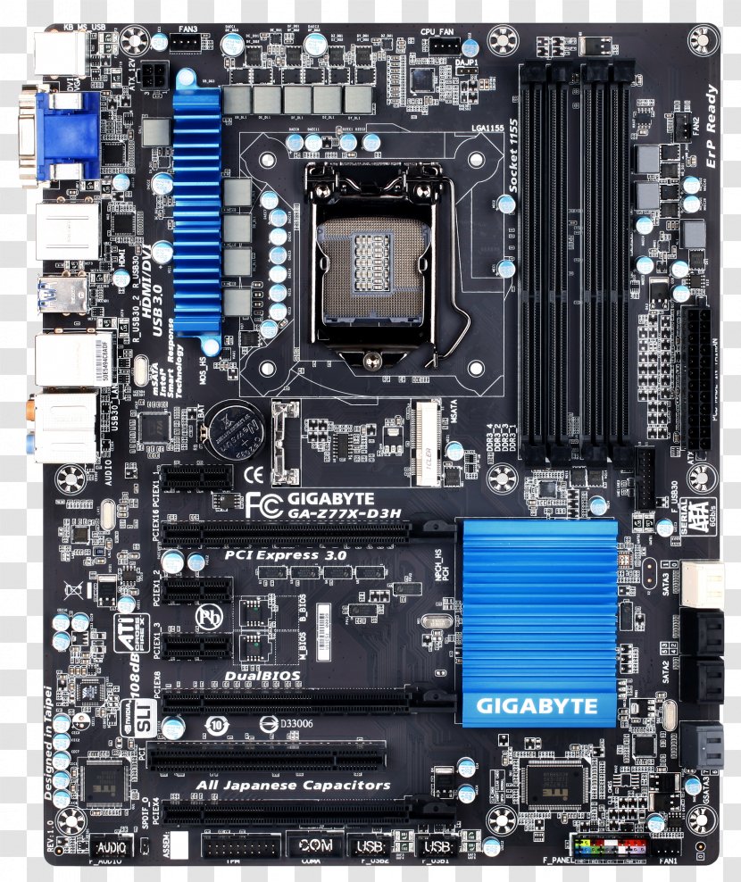 Intel LGA 1155 Motherboard Gigabyte Technology ATX - System Transparent PNG