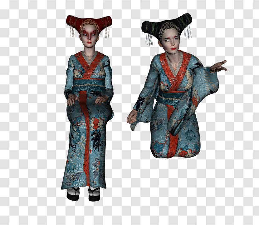 Geisha Kimono Kyoto - Robe - Japan Transparent PNG