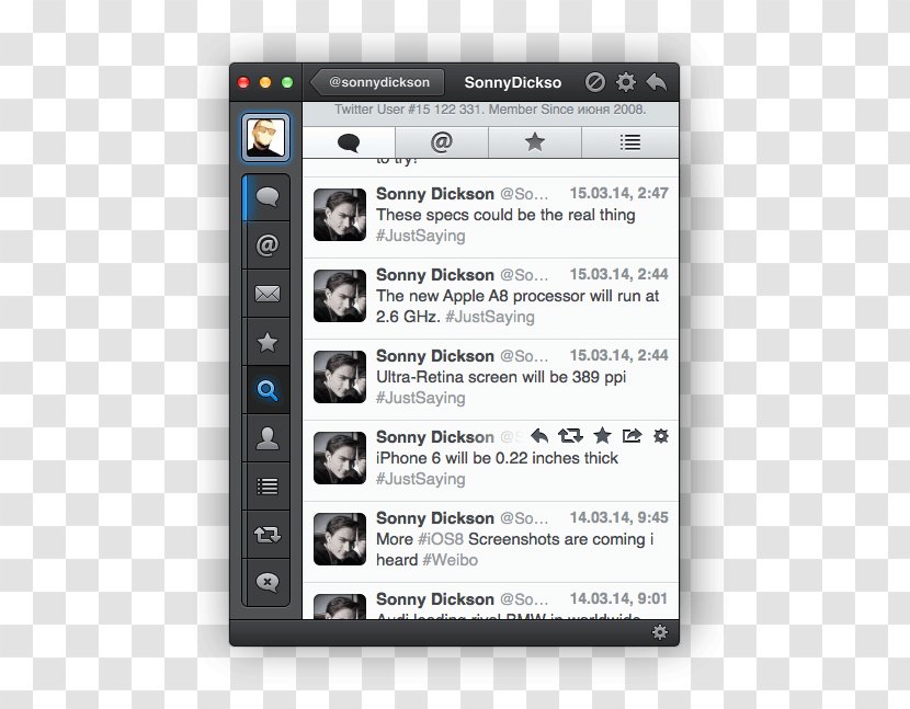 Tweetbot MacOS Client - User - Saturday Night Transparent PNG