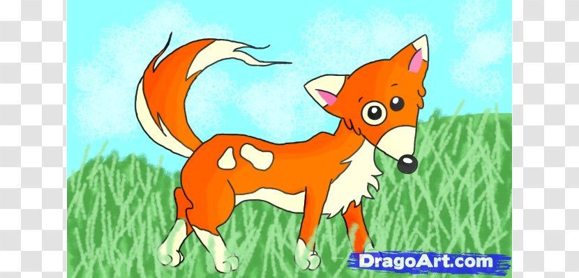 Cartoon Fox Drawing Illustration - Red - Foxes Transparent PNG