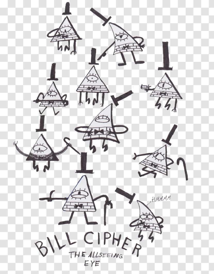 Bill Cipher Drawing Waddles Dipper Pines Art - Animated Cartoon Transparent PNG