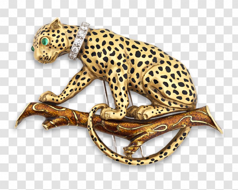Leopard Brooch Pin Gold Jewellery - Reptile - Benthic Animals Transparent PNG