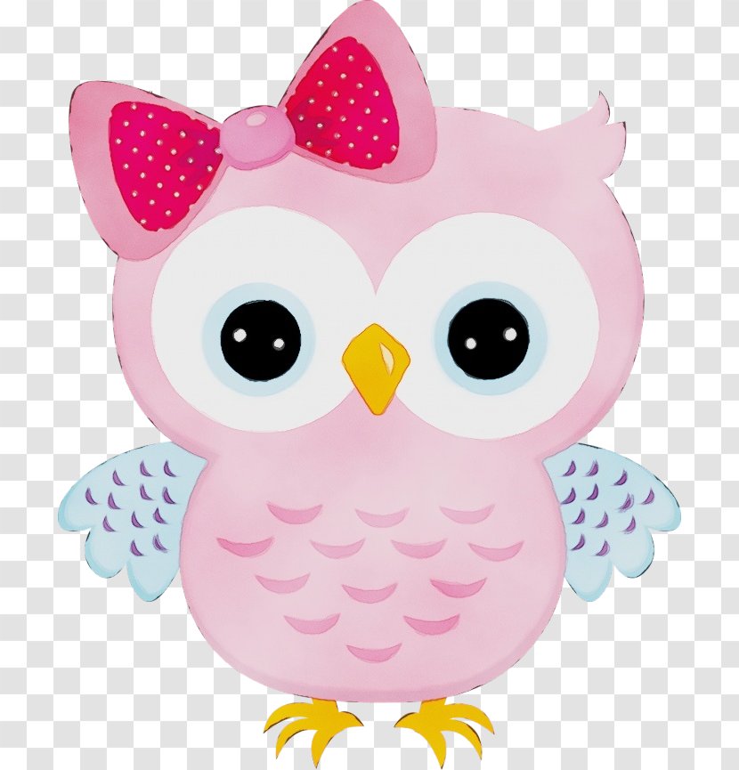 Owl Pink Clip Art Bird Of Prey - Cartoon Transparent PNG