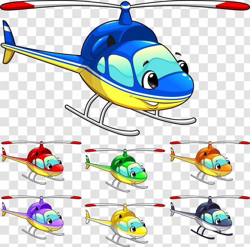 Helicopter Airplane Aircraft Cartoon - Artwork Transparent PNG