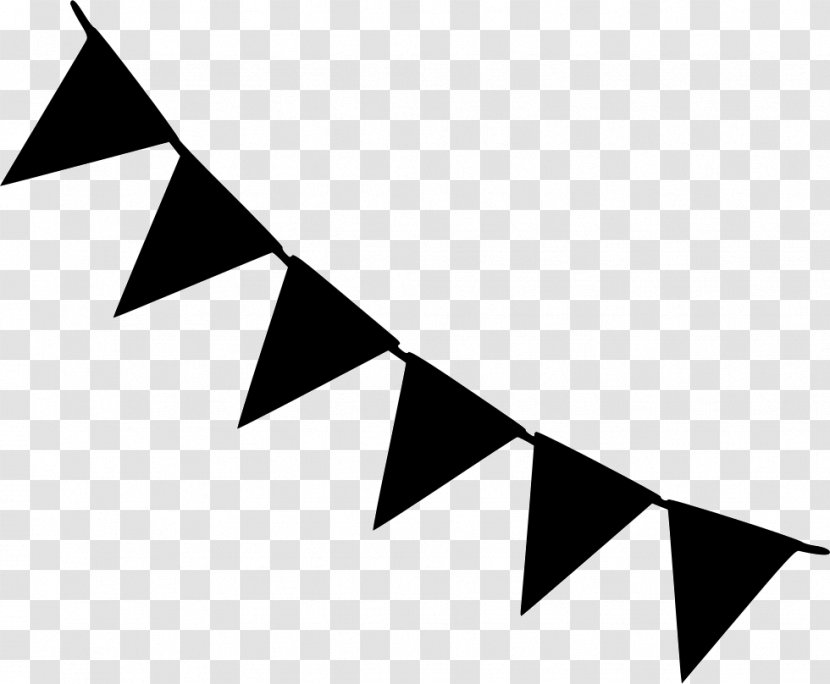 Party Birthday Banner Bunting - Black - Flag Transparent PNG