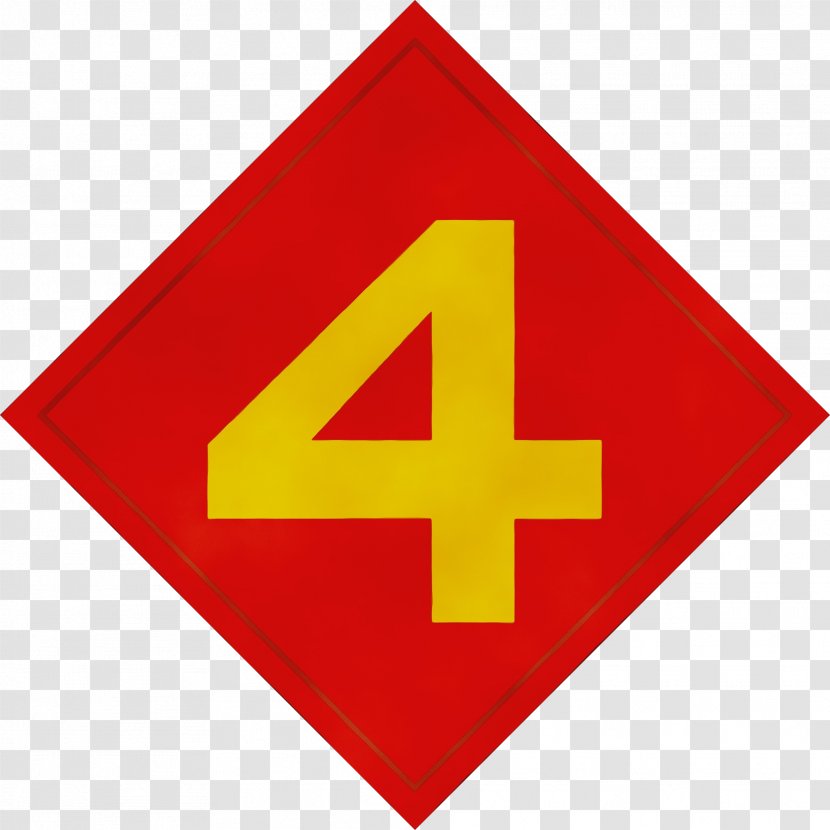 Triangle Logo Line Point - 4th Marine Division - Traffic Sign Signage Transparent PNG