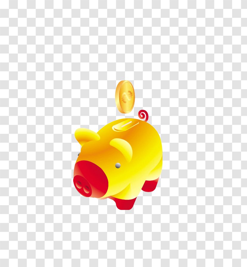 Domestic Pig Piggy Bank Saving - Golden Transparent PNG