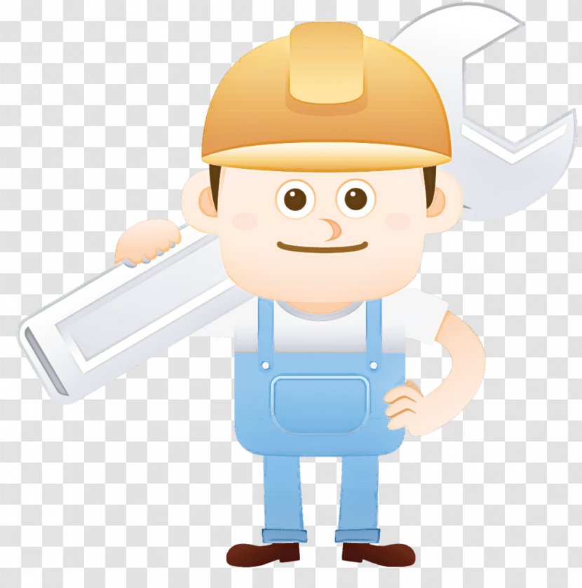 Cartoon Construction Worker Clip Art Hard Hat Fictional Character - Toy Transparent PNG