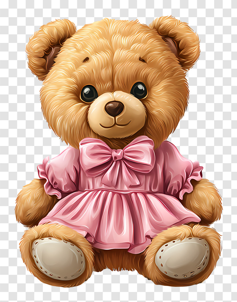 Teddy Bear Baby Girl - Teddy Bear In Pink Dress Transparent PNG