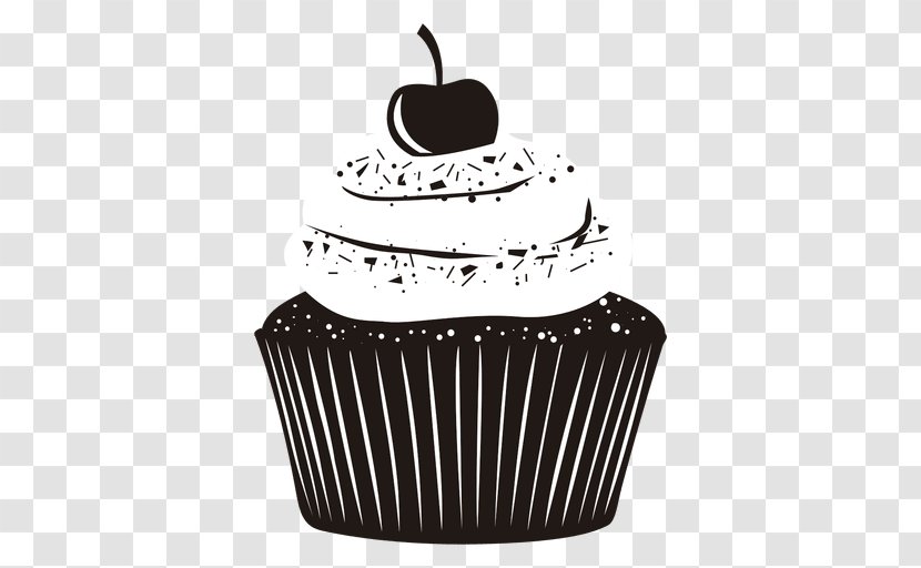 Cupcake Product Design - Monochrome Photography - Red Velvet Cake Transparent PNG