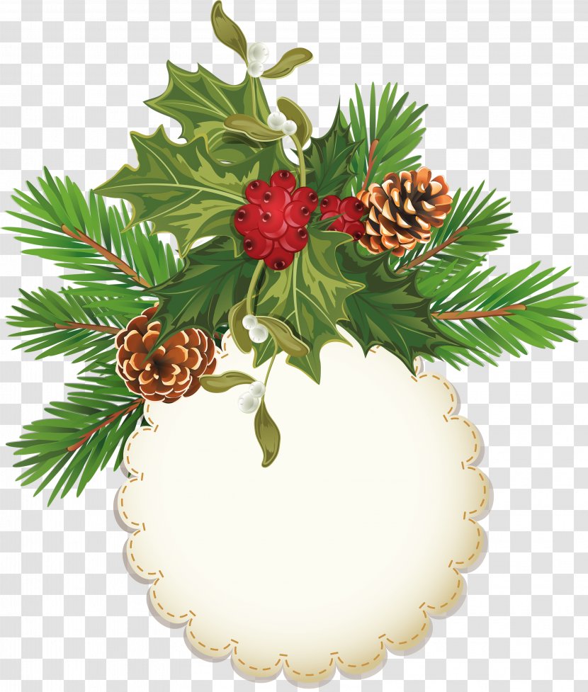 Christmas New Year Tree Clip Art - Ornament - Pine Cone Material Transparent PNG