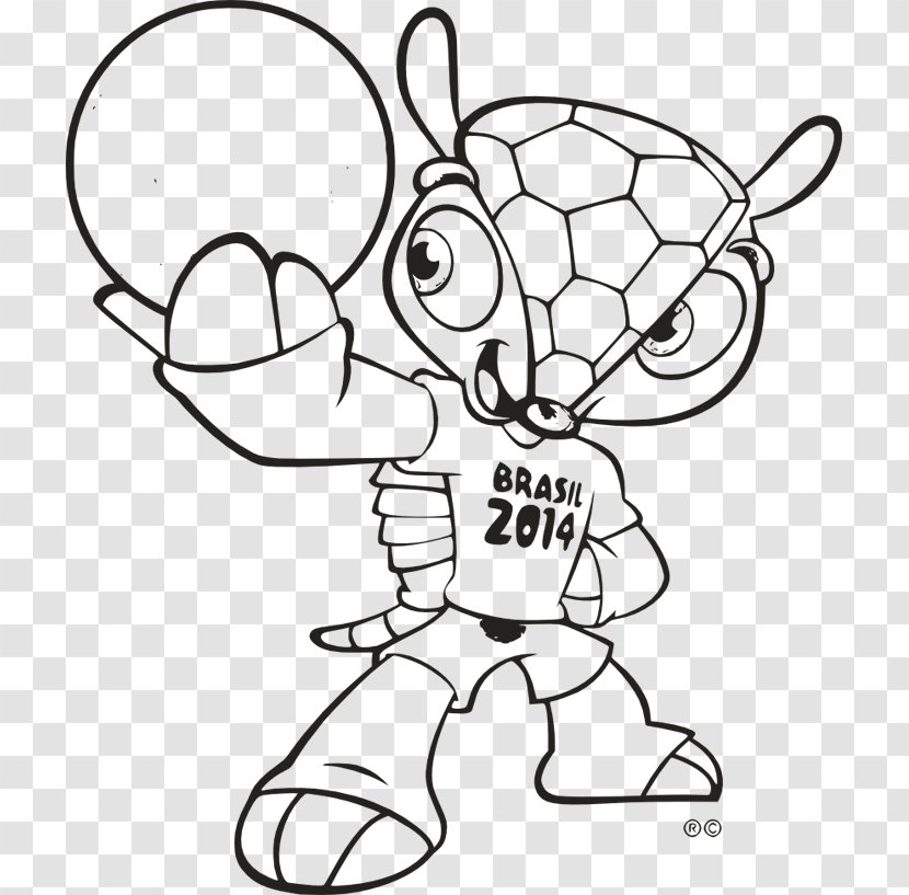 2018 World Cup 2014 FIFA Colouring Coloring Book Fuleco - Cartoon - Football Transparent PNG