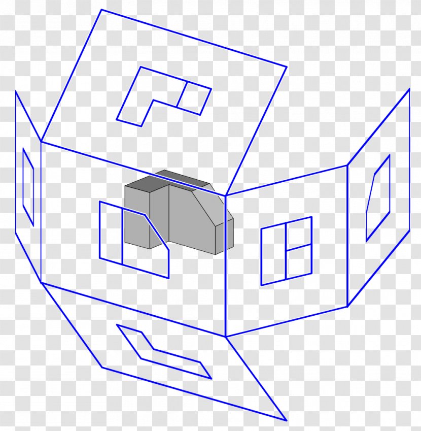 Multiview Projection An Introduction To Technical Drawing: Third Angle - Wikipedia Transparent PNG
