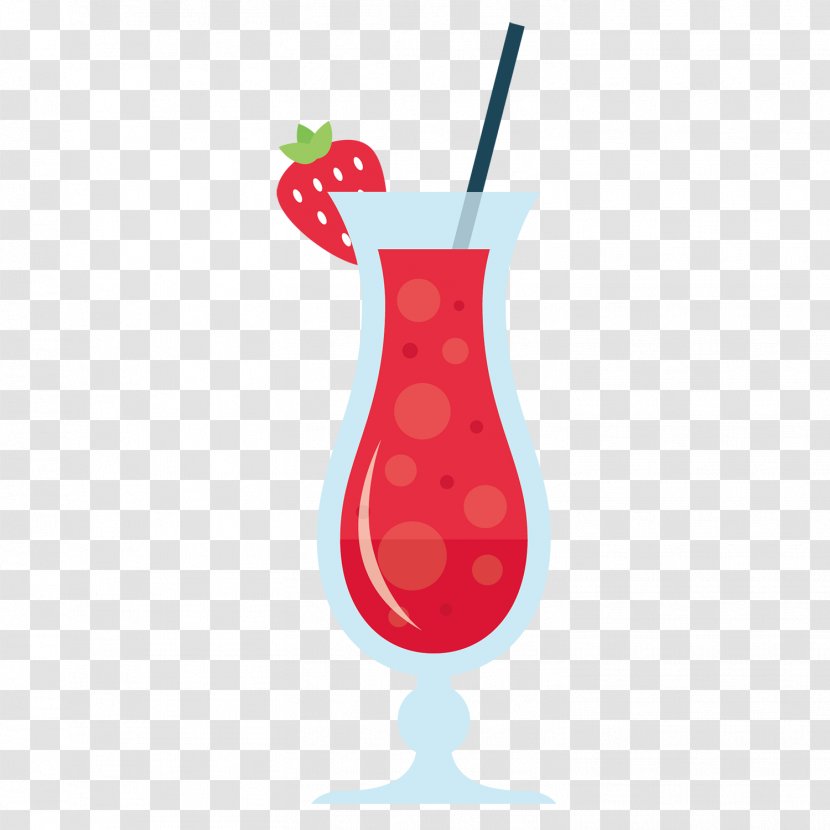Strawberry Juice Cocktail Garnish Drawing - Drink - Ice Cold Transparent PNG