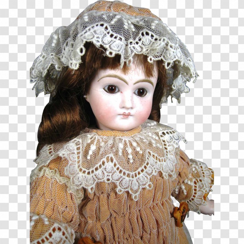 Sonneberg Doll Antique Brown Hair Wood Transparent PNG