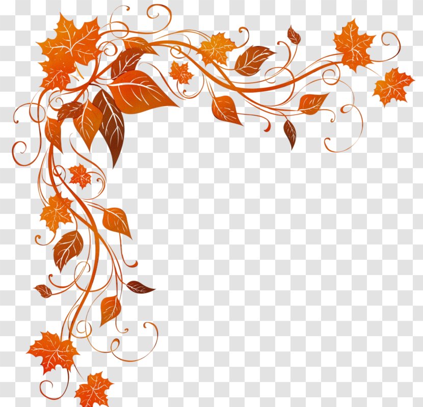 Watercolor Fall Leaves - Autumn Leaf Color - Floral Design Pedicel Transparent PNG