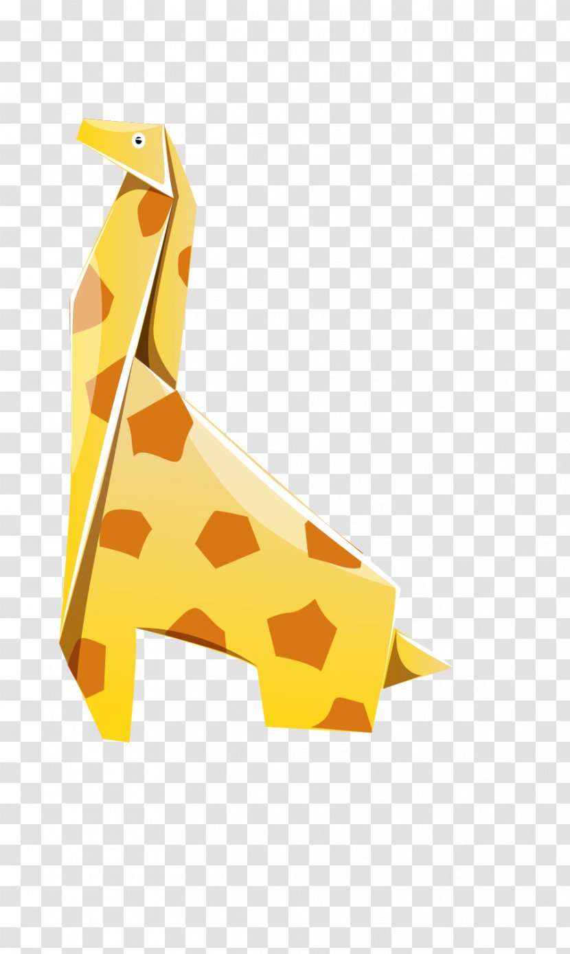 Origami Northern Giraffe Paper - Yellow Transparent PNG