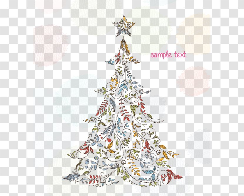 Christmas Tree Card Screensaver - Vector Transparent PNG