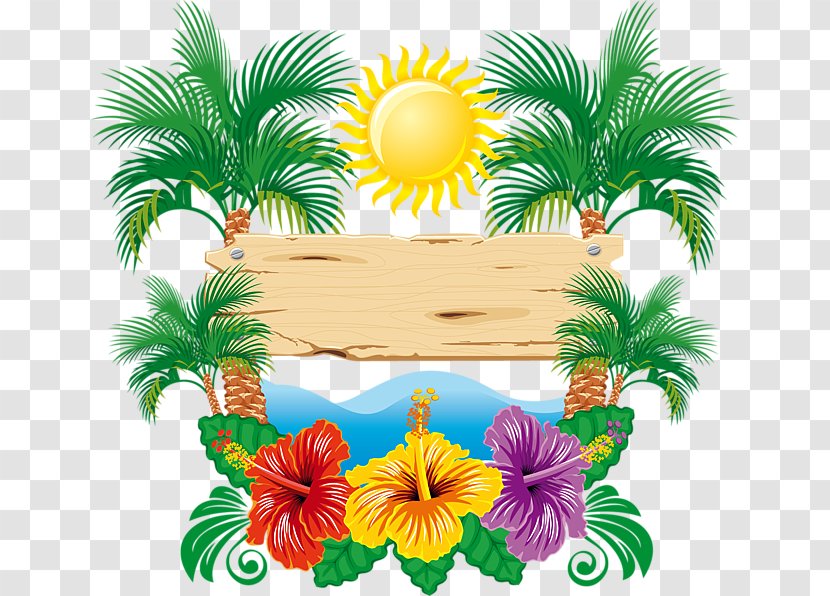 Art Watercolor Painting - Palm Tree - Summer Elements Transparent PNG