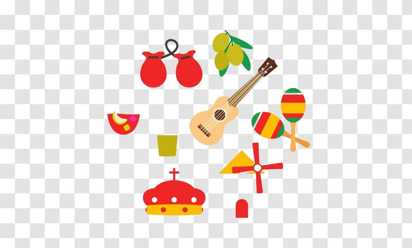 Spain Icon - Clip Art - Boxing Gloves Guitar Crown Transparent PNG