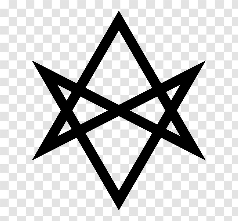 Unicursal Hexagram Symbol Hermetic Order Of The Golden Dawn Star David - Black And White Transparent PNG