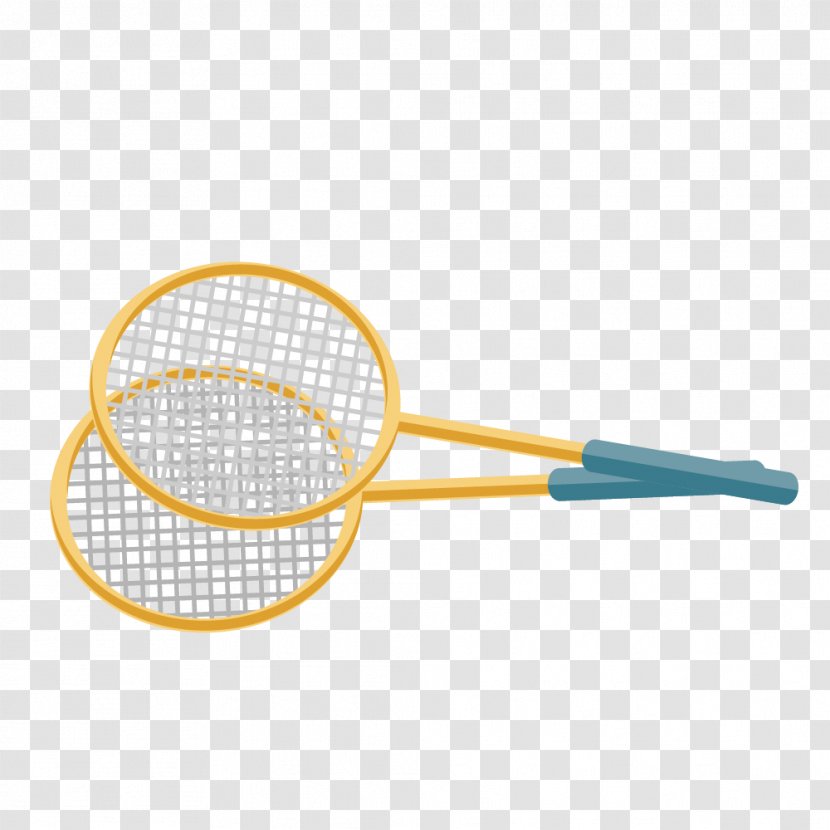 Badmintonracket - Yellow - Vector Badminton Racket Transparent PNG