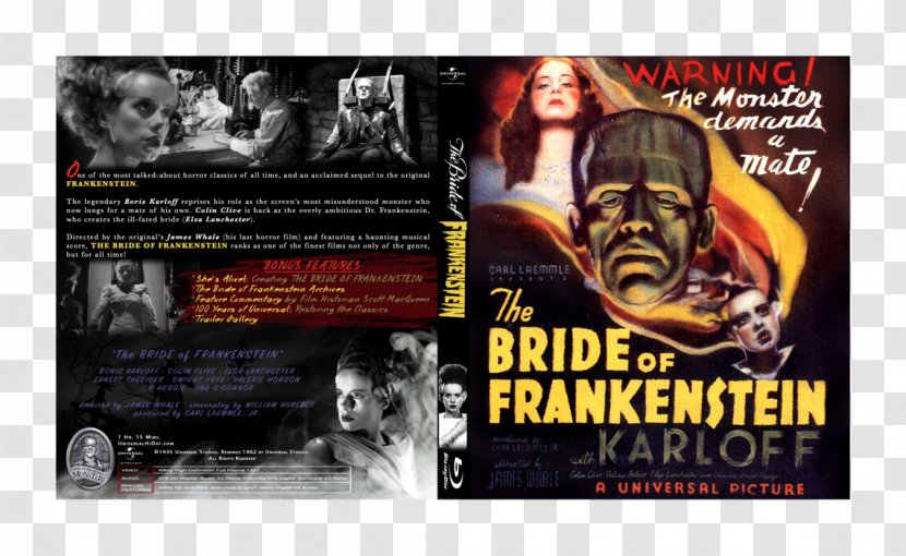 Monster Blu-ray Disc Frankenstein YouTube Harmy's Despecialized Edition - Youtube - Bride Of Transparent PNG