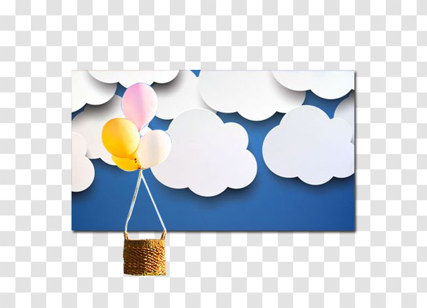 Balloon Backdrop Blue Cloud Sky - Cobalt - Hari Raya Prop Kiosk Transparent PNG