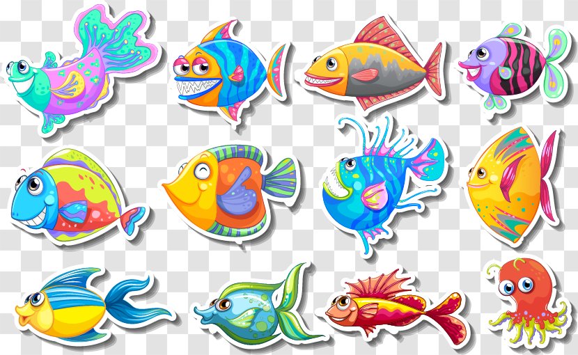 Deep Sea Fish Cartoon Illustration - Sticker Transparent PNG