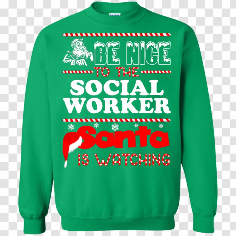 T-shirt Sweater Hoodie Sleeve Christmas Jumper - Brand - Social Work Transparent PNG