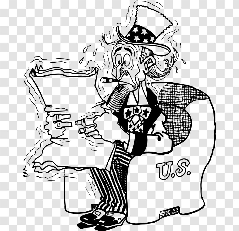 Uncle Sam United States Public Domain Clip Art - Black And White Transparent PNG