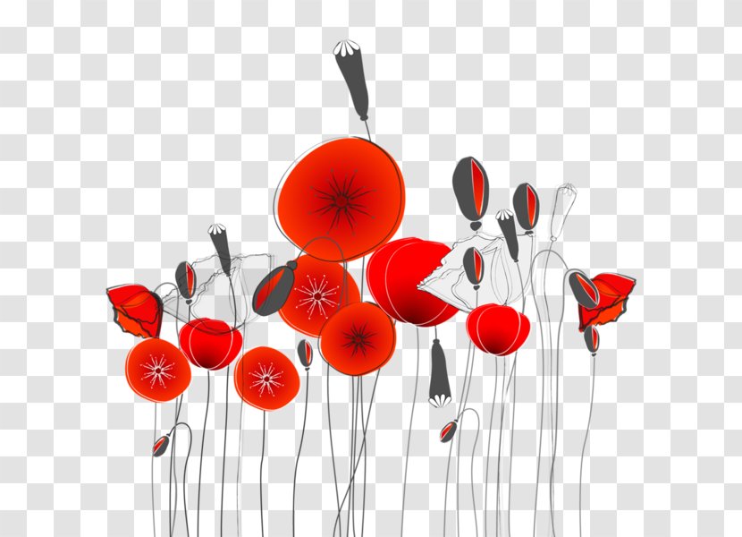 Poppy Watercolor Painting - Red Poppies Transparent PNG