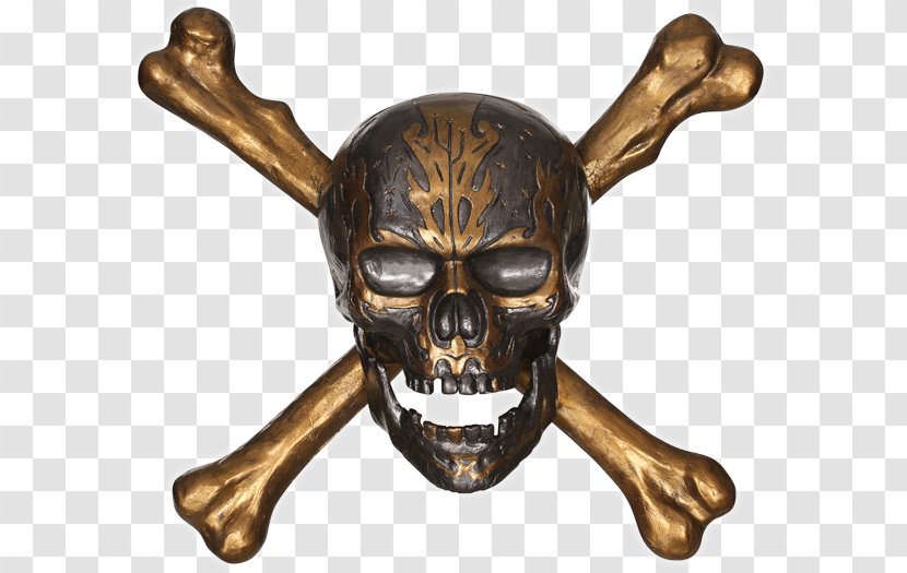 Pirates Of The Caribbean Skull And Crossbones Piracy Wall - Brass Transparent PNG