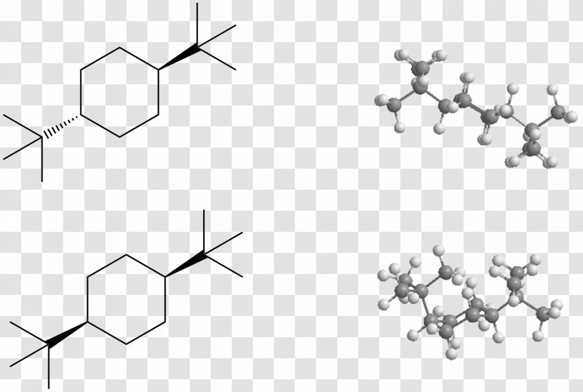 Cyclohexane Conformation Conformational Isomerism Butyl Group Chemistry - Silhouette - Watercolor Transparent PNG