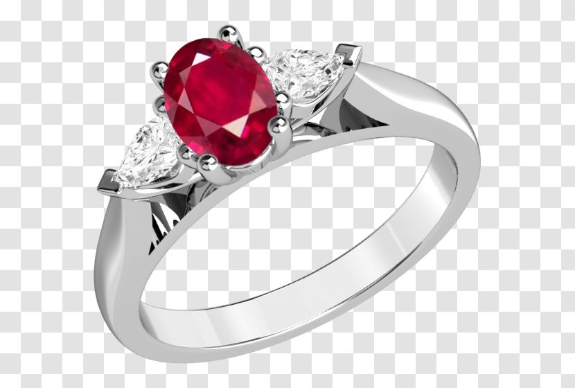 Ruby Wedding Ring Engagement Diamond - Ceremony Supply - Rings Transparent PNG