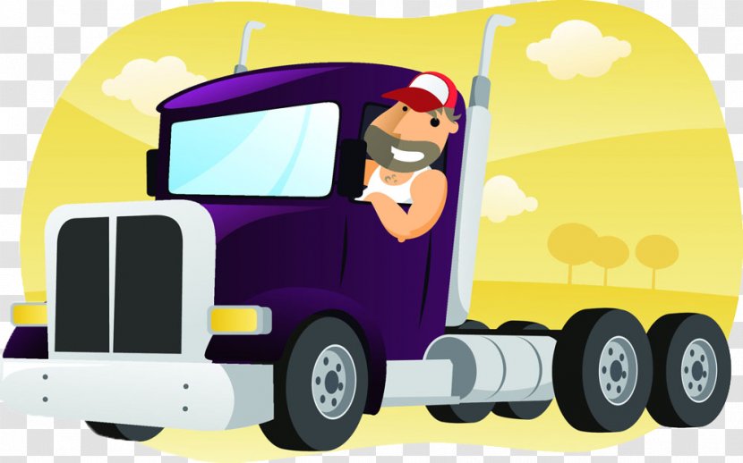 Cartoon Truck Driver - Technology - Painted The Wagon Man Transparent PNG
