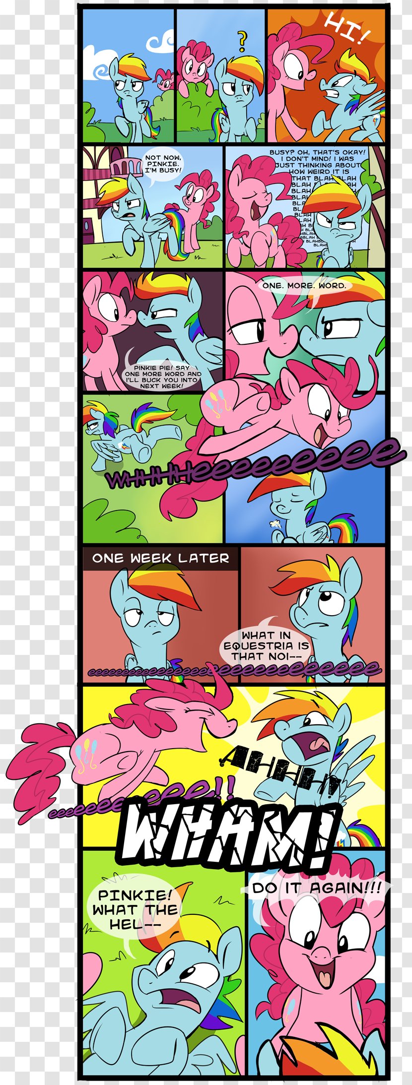 Comics Pinkie Pie Rainbow Dash Pony Fluttershy - Fan Fiction - Comic Word Transparent PNG
