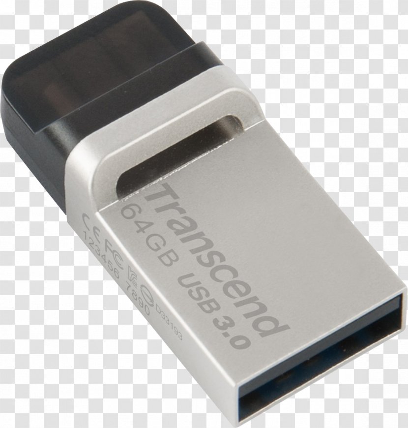 JetFlash 880 OTG Flash Drive USB Drives Transcend Information On-The-Go - Interface - Usb Transparent PNG