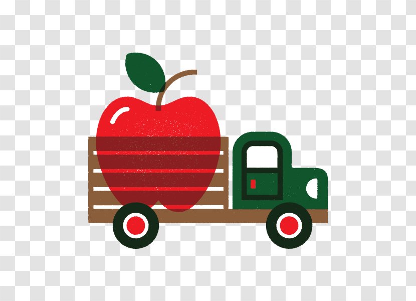 Truck Illustration - Fruit - Small Filled With Apple Transparent PNG