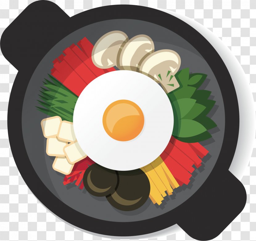 Korea Food Infographic Illustration - Mushroom And Egg Casserole Rice Transparent PNG