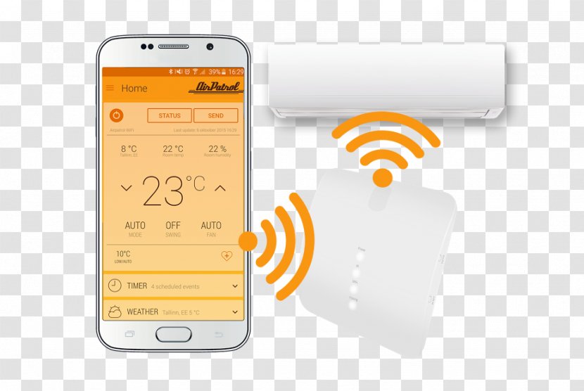 Feature Phone Smartphone Air Conditioner Remote Controls Wi-Fi - Telephone - Smart World Transparent PNG
