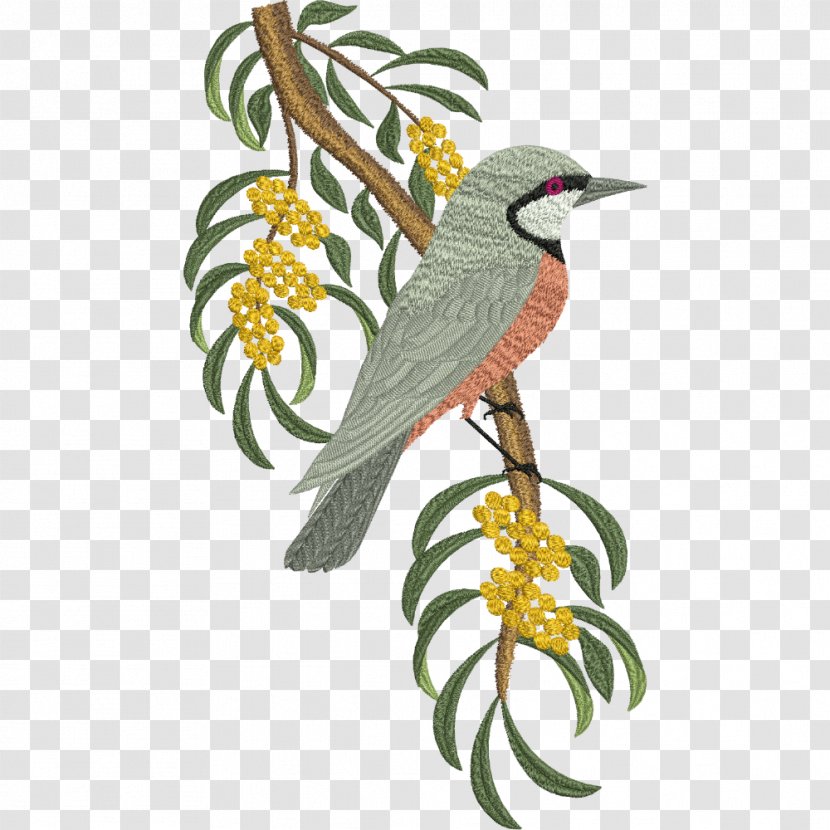 Parrot Bird Machine Embroidery - Flower Transparent PNG