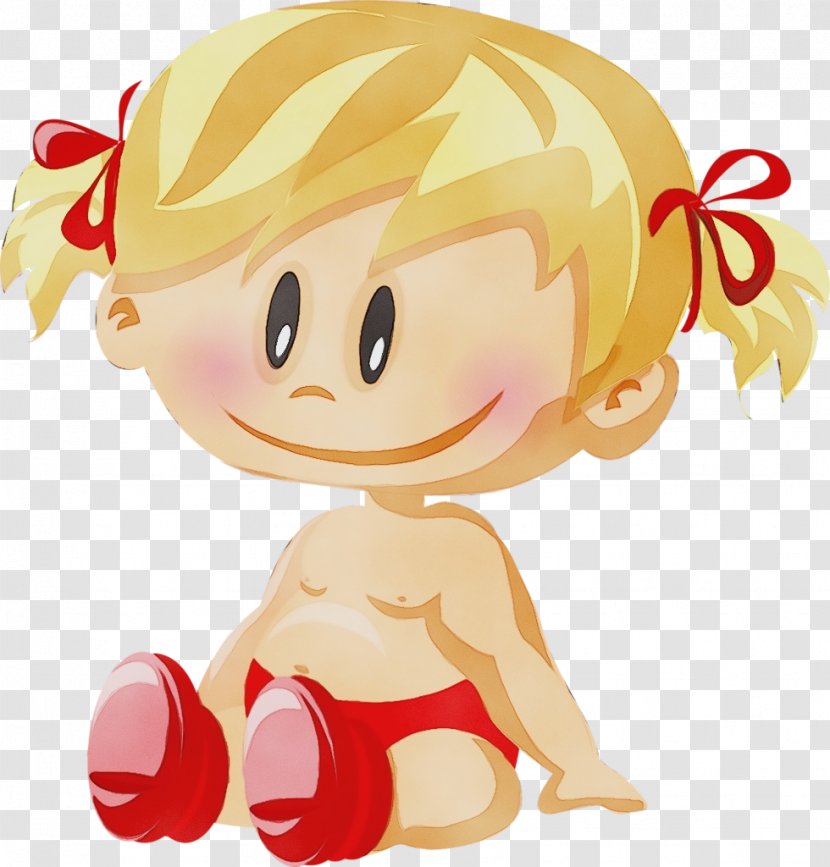 Cartoon Clip Art Cheek Blond Fictional Character - Wet Ink - Ear Smile Transparent PNG