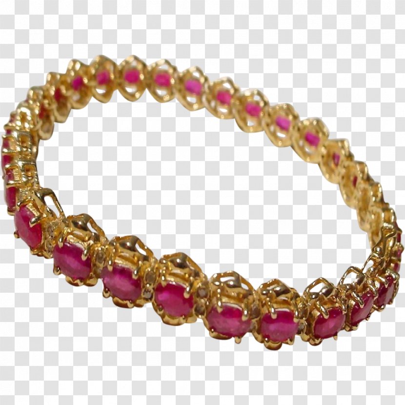 Ruby Bracelet Gold Diamond Bangle - Cabochon Transparent PNG